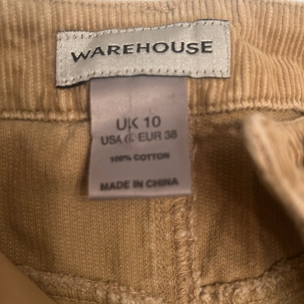 🏴󠁧󠁢󠁥󠁮󠁧󠁿 Warehouse of London CORDUROY SKIRT with front slit. Vintage 1999 Size 6 - Picture 3 of 11